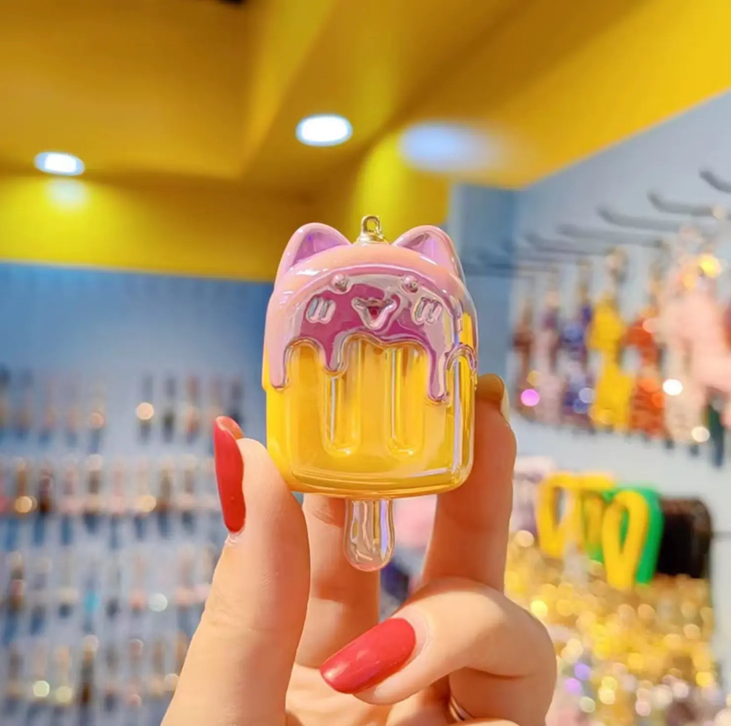 Lilangda New Bag Pendant Accessories Candy Colored Acrylic Ice Cream Beaded Keychains