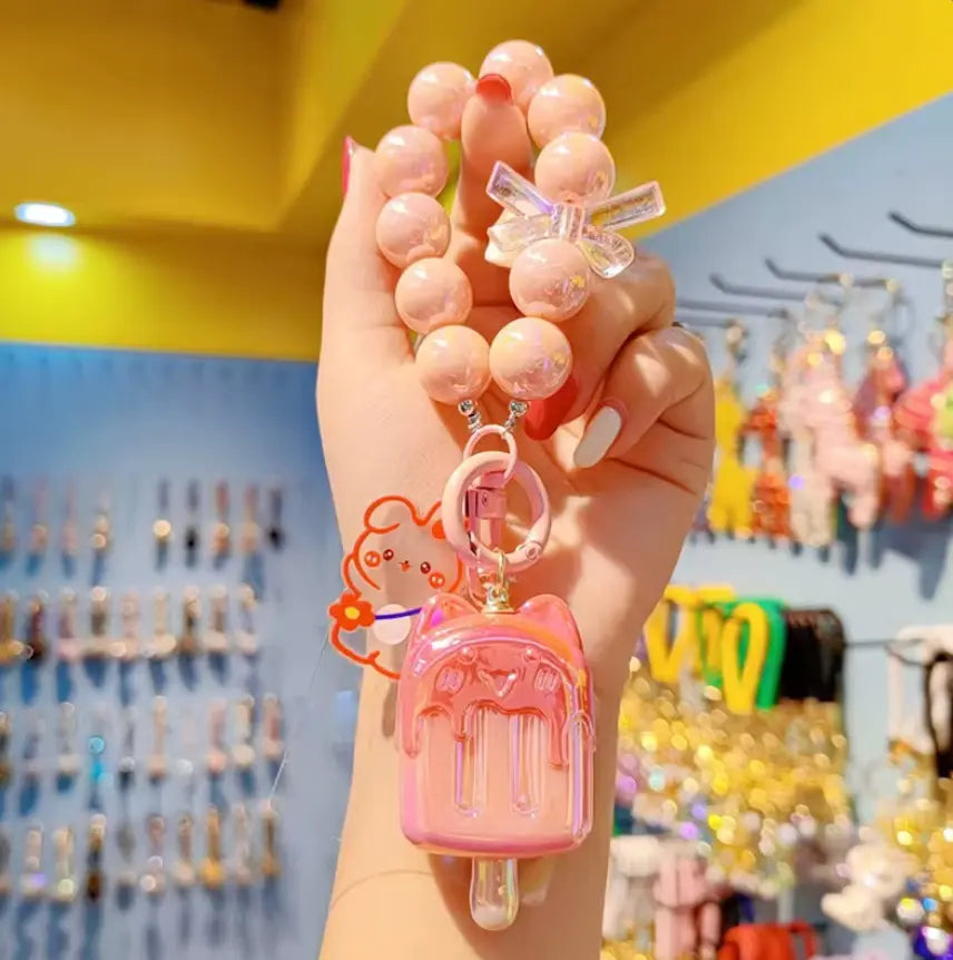Lilangda New Bag Pendant Accessories Candy Colored Acrylic Ice Cream Beaded Keychains