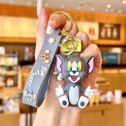 Tom And Jerry Cartoon Keychains Doll And Backpack Pendant