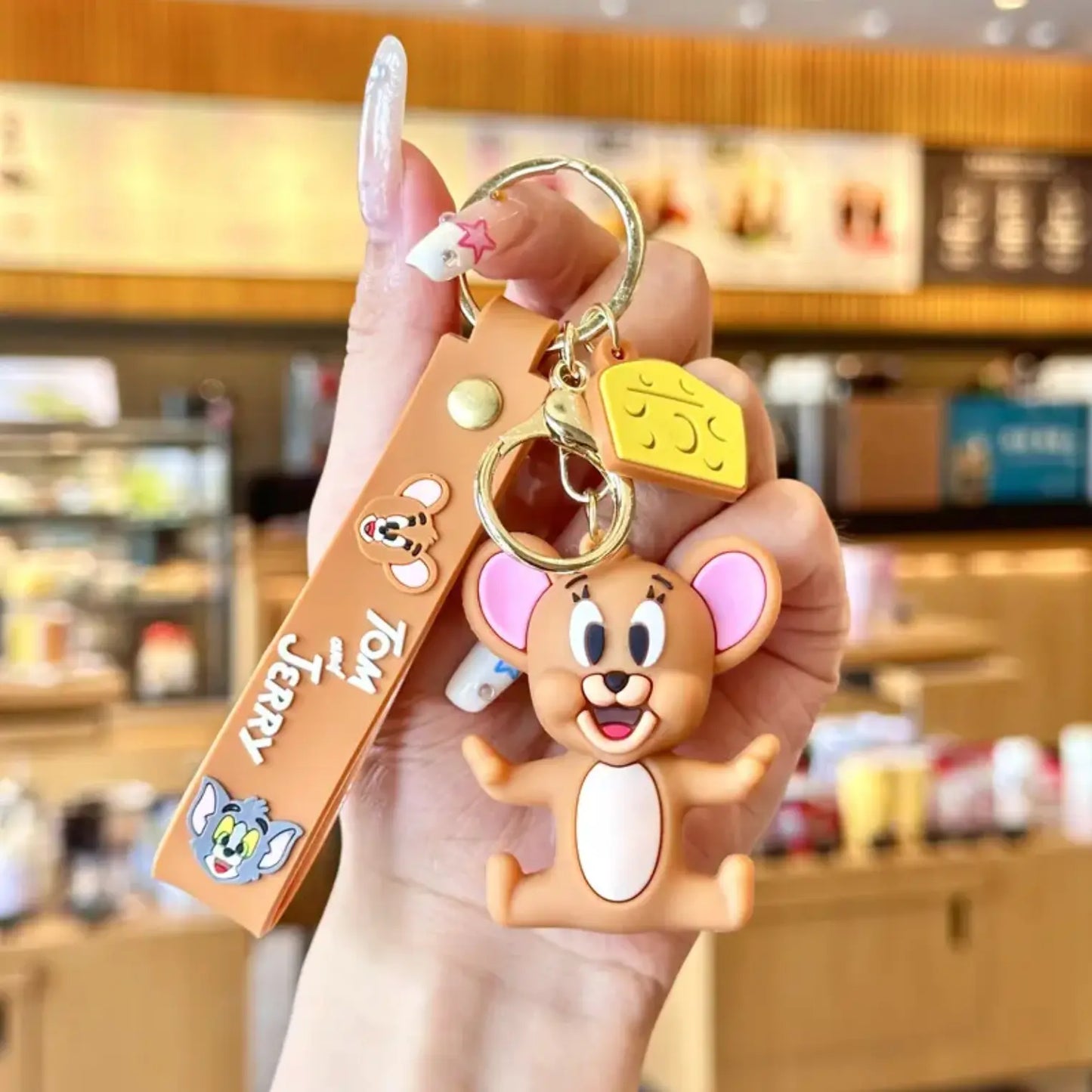 Tom And Jerry Cartoon Keychains Doll And Backpack Pendant