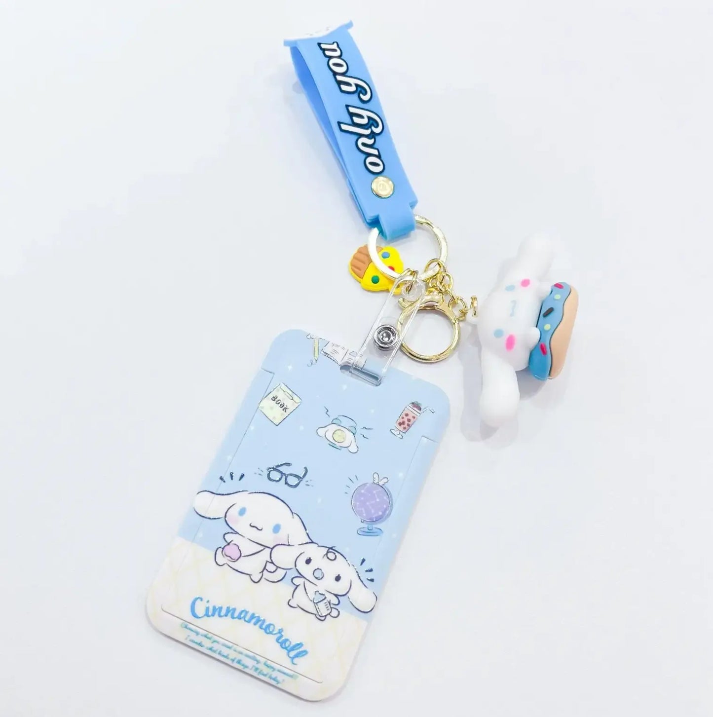 Cartoon Japanese Anime students card keychain Set Students Card Bus Key Chain