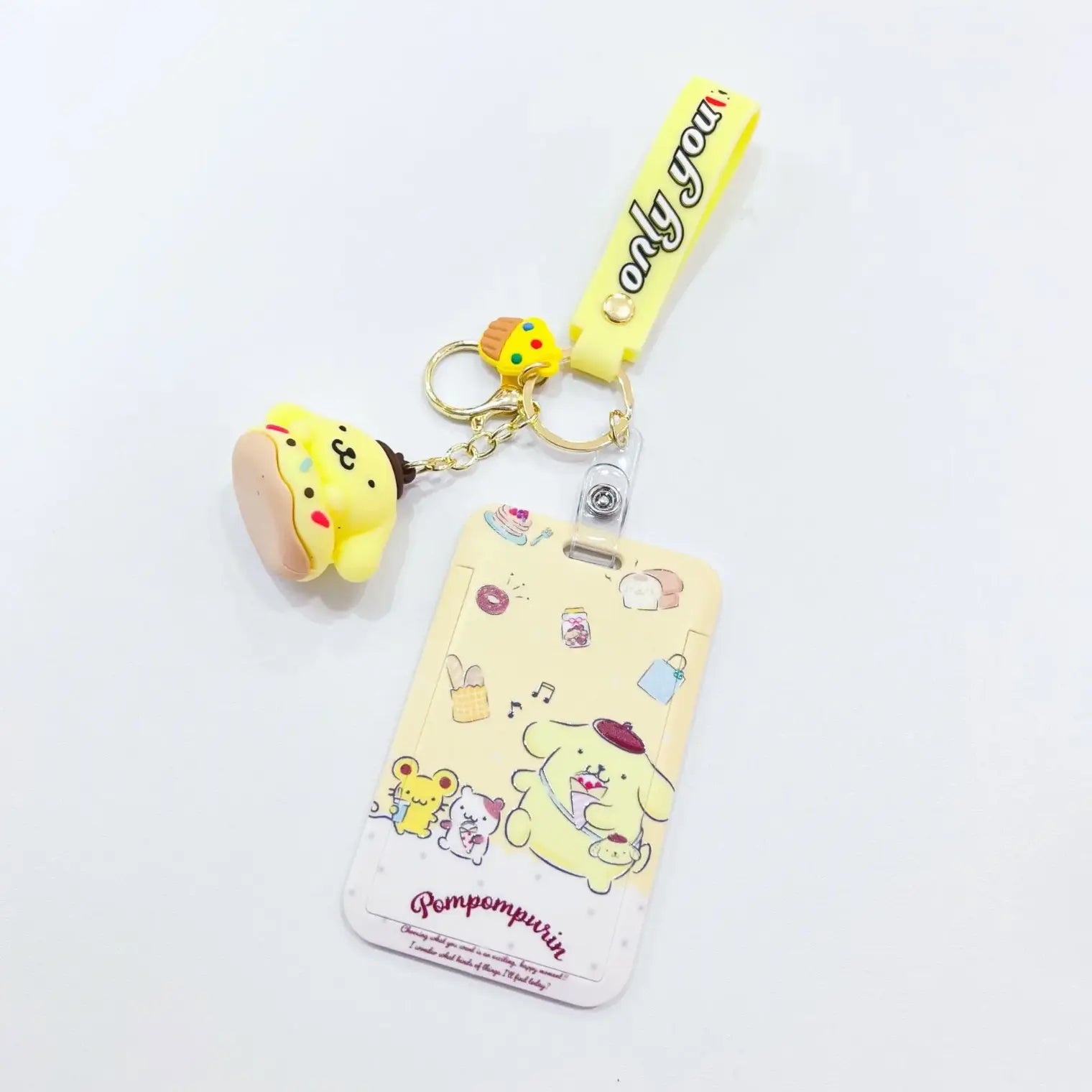 Cartoon Japanese Anime students card keychain Set Students Card Bus Key Chain