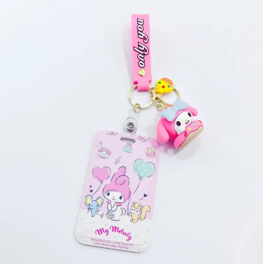 Cartoon Japanese Anime students card keychain Set Students Card Bus Key Chain