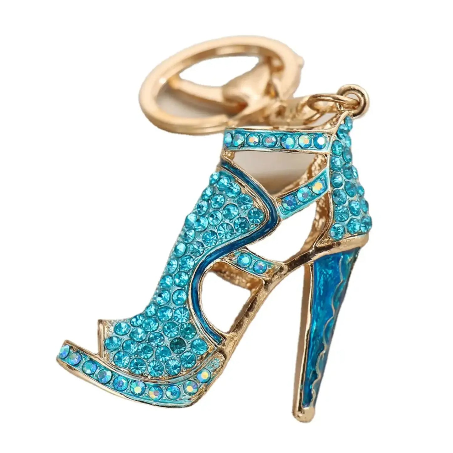 Metal Mini Women high-heeled shoes keychain Key Charms Chain