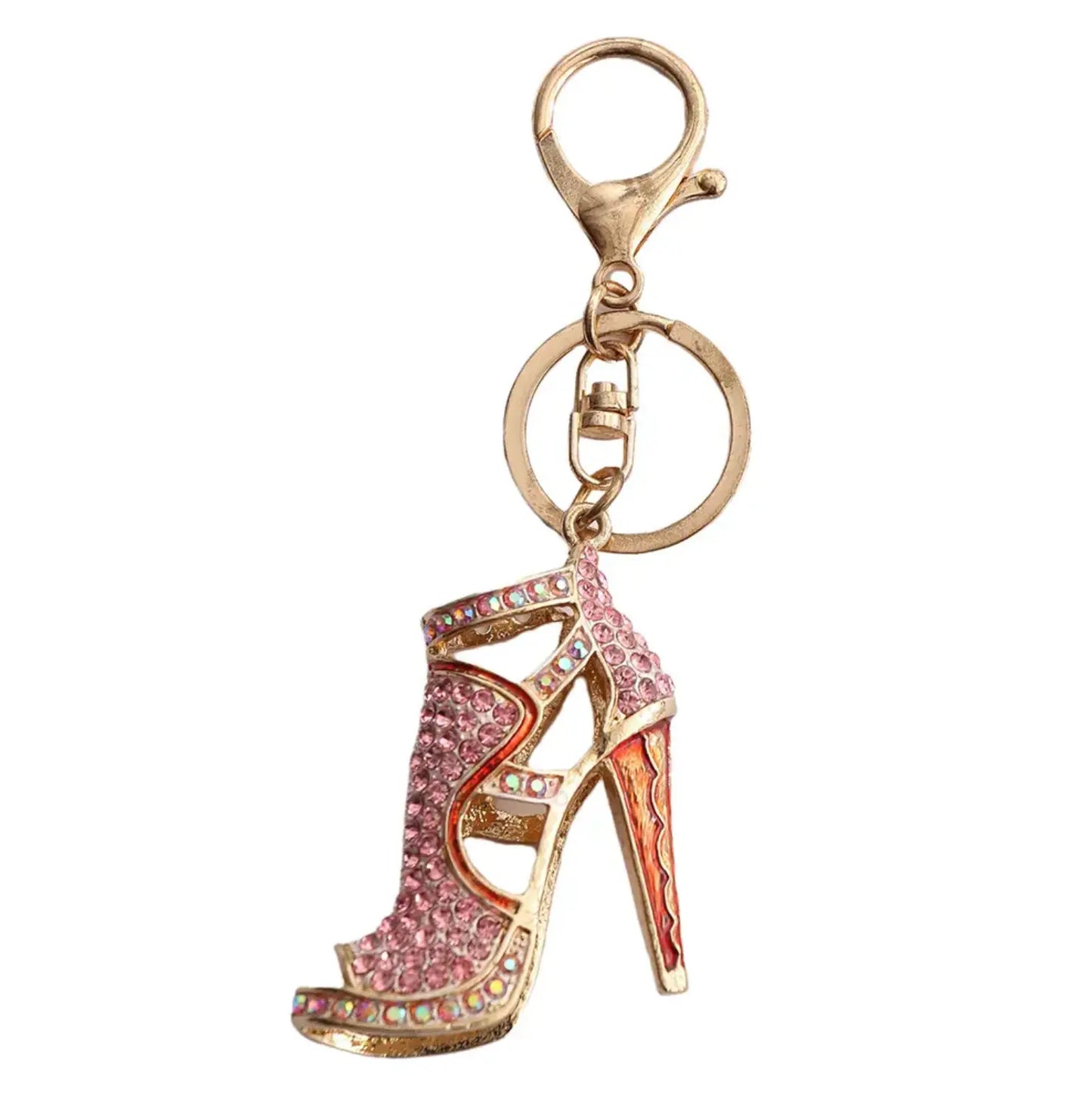 Metal Mini Women high-heeled shoes keychain Key Charms Chain