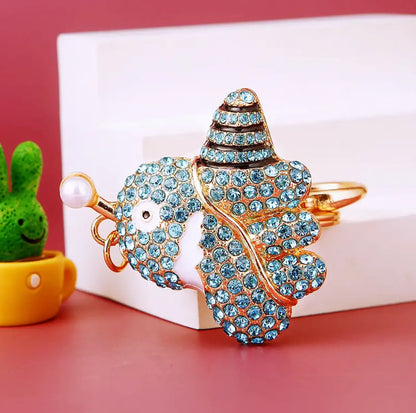 Rhinestone Octopus Car Keychain Metal Cute Bag Pendant With Woven Rope