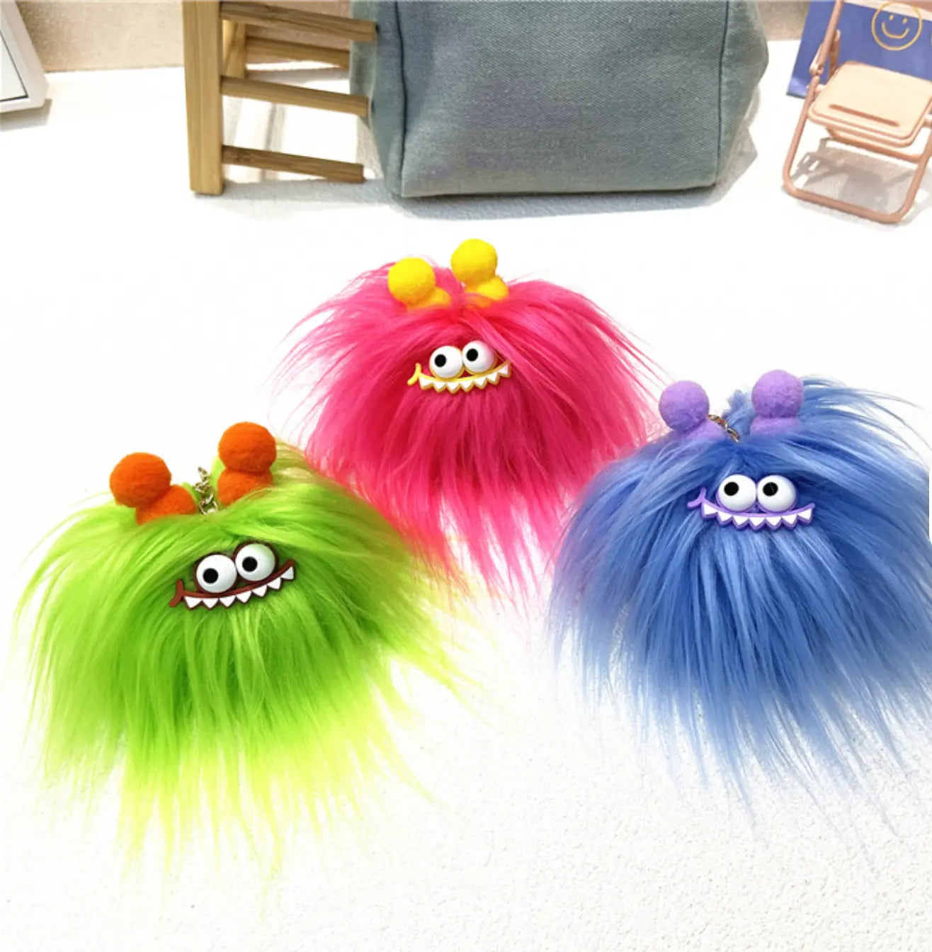 New Cute Stars Cute Cartoon Monster Plush Keychain Monster Plush Toy Doll Sausage Creative Ugly Plush Doll