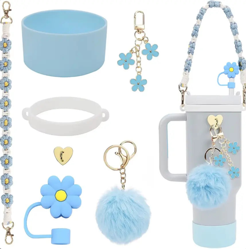 New 7pcs Cup Accessories Set for Cup Tumbler Straw Cover Not Including The Cup.