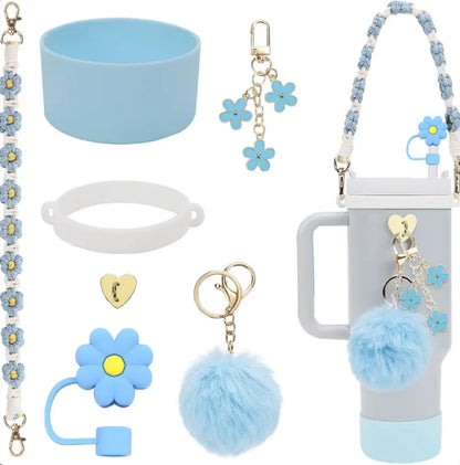 New 7pcs Cup Accessories Set for Cup Tumbler Straw Cover Not Including The Cup.