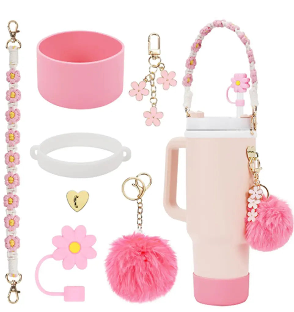 New 7pcs Cup Accessories Set for Cup Tumbler Straw Cover Not Including The Cup.