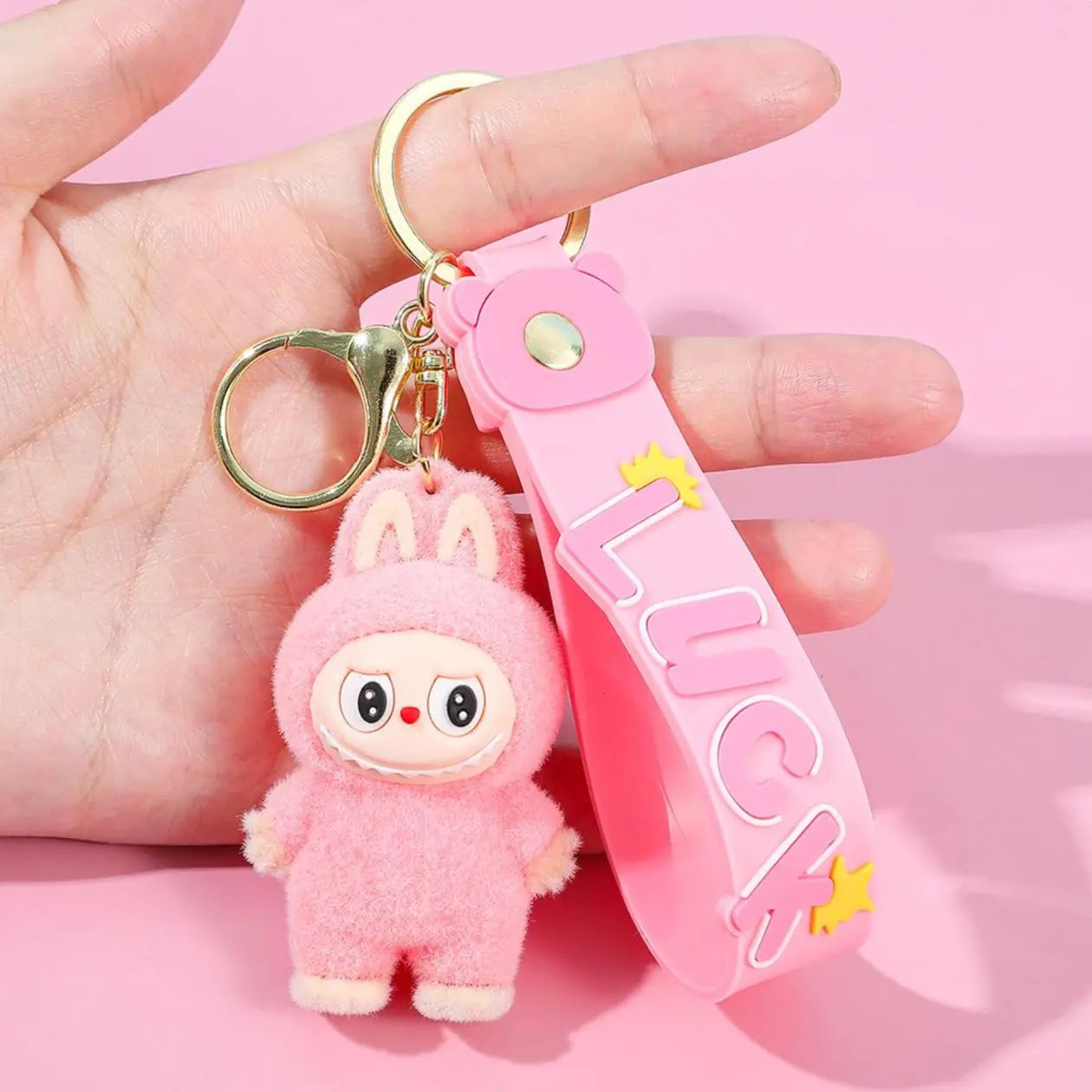 Fendiz Labubu Key Chain Anime Cartoon Keychain Backpack Decoration Car Key Accessories