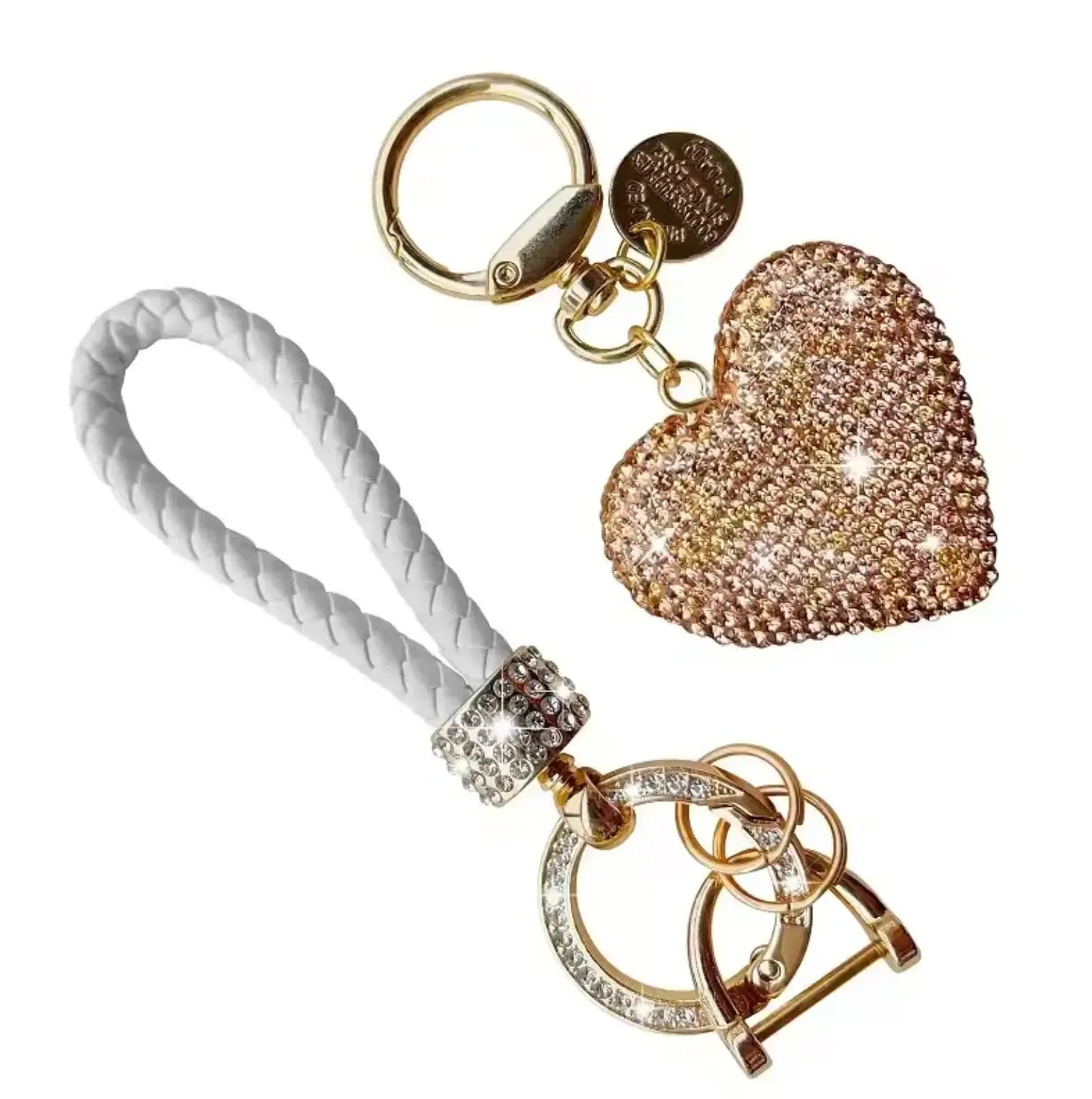 Luxury Heart Bling Crystal Rhinestone KeyChains Accessories With Rhinestone