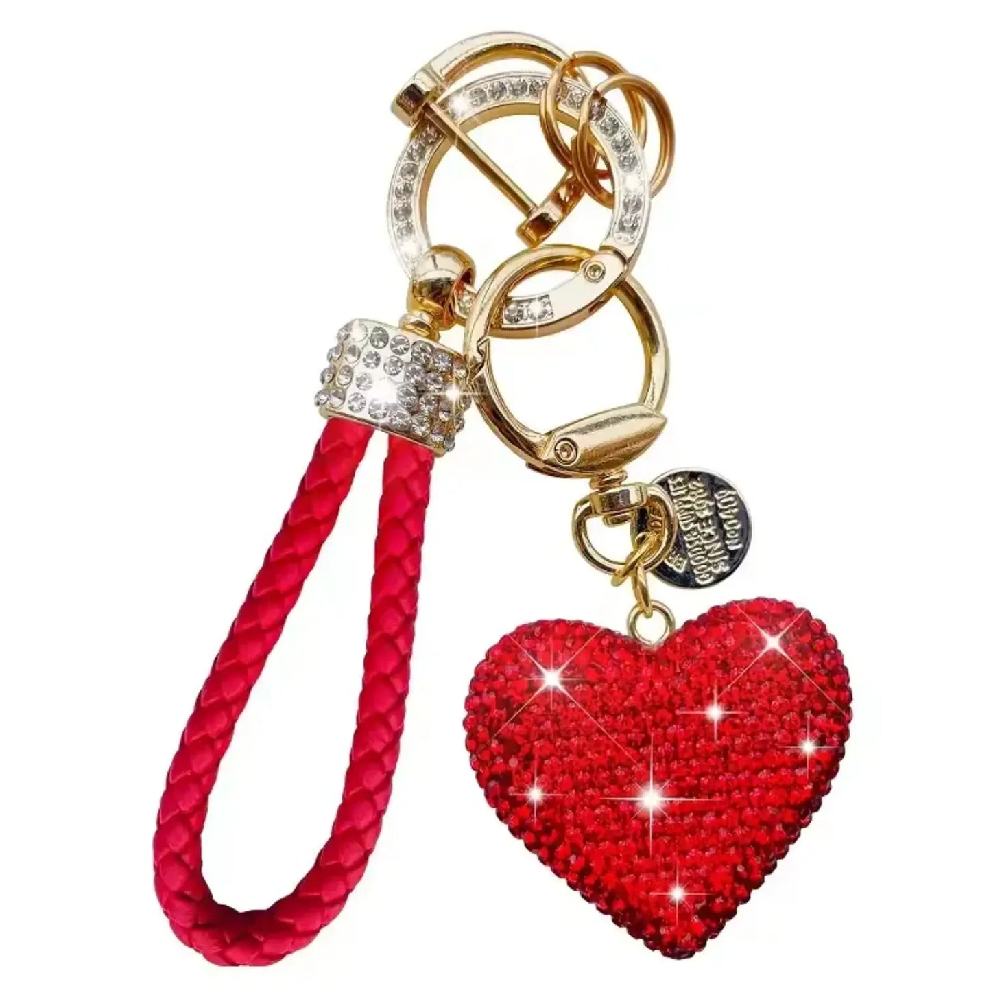 Luxury Heart Bling Crystal Rhinestone KeyChains Accessories With Rhinestone