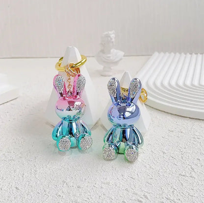 New Electroplate keychains Leather with Lanyards Bear