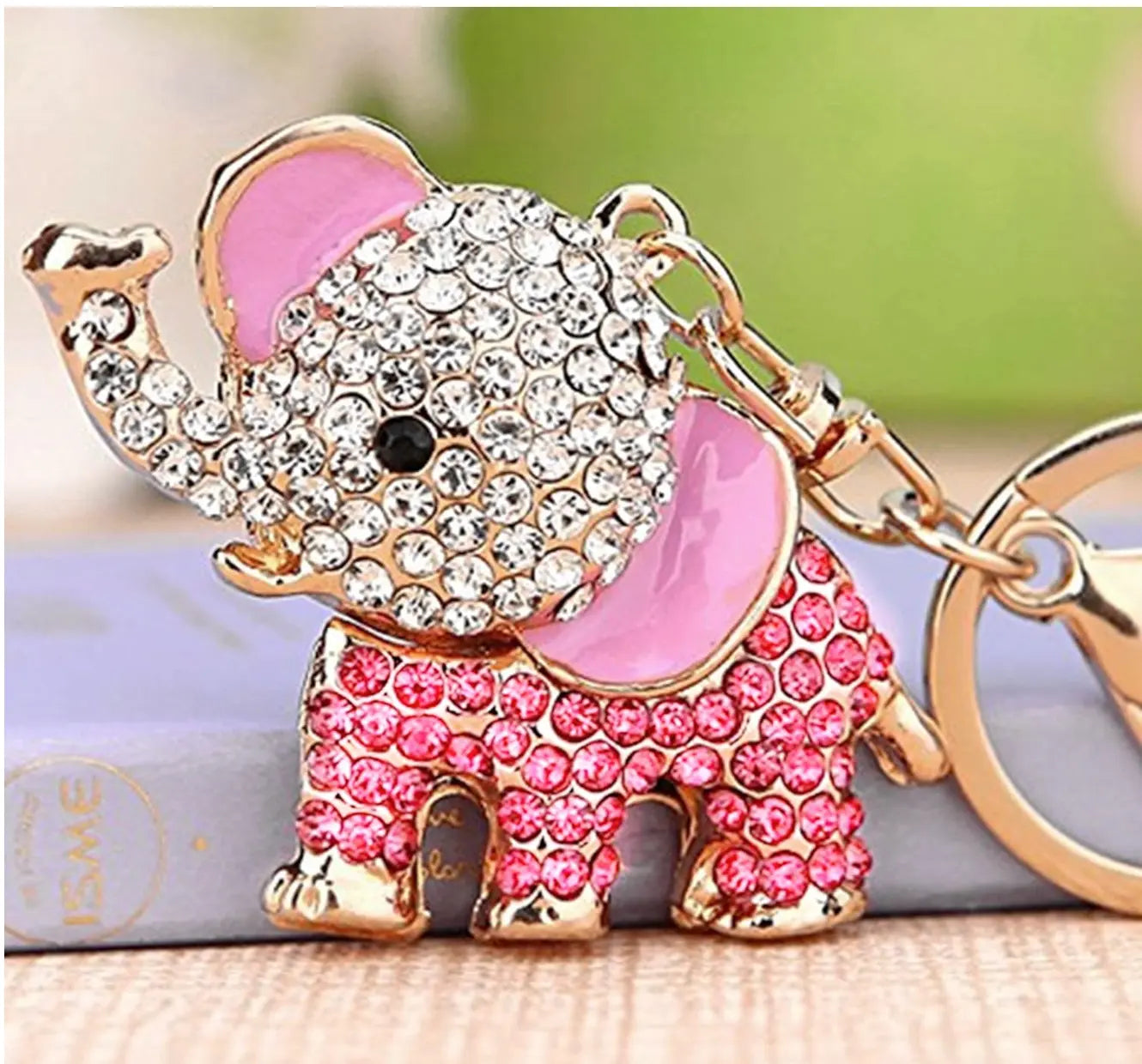Bling Rhinestone Crystal Elephant Keychain Lucky Crystal Personalized Charms Glitter