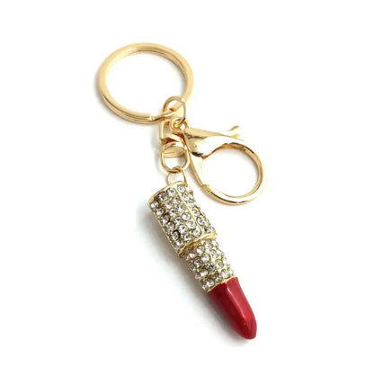 Cute Luxury Lips Ticks Keychains Metal Kawaii Bling