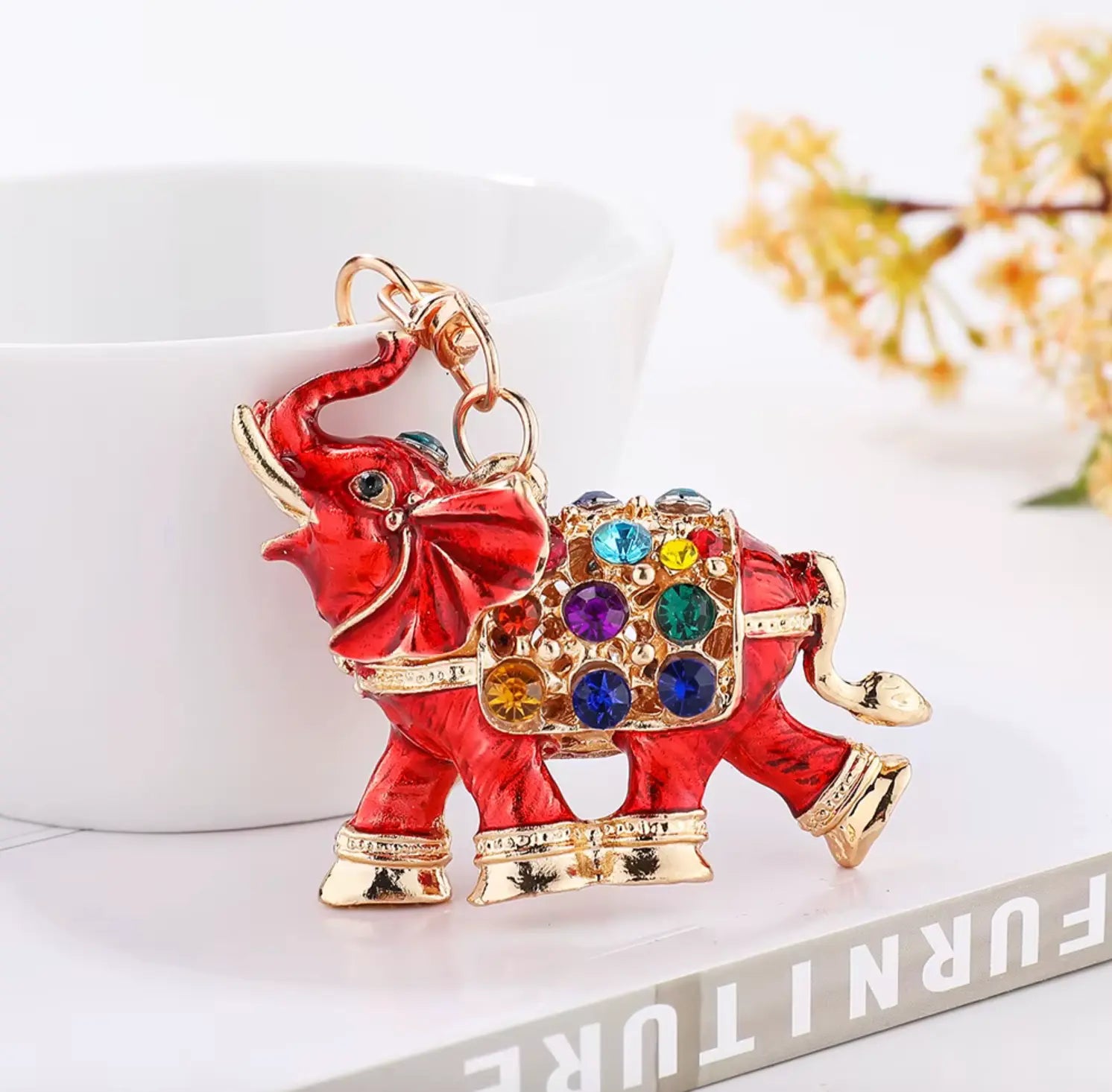Diamond Keychains Elephant Metal and Bag Pendant Creative Small Elephant Charm