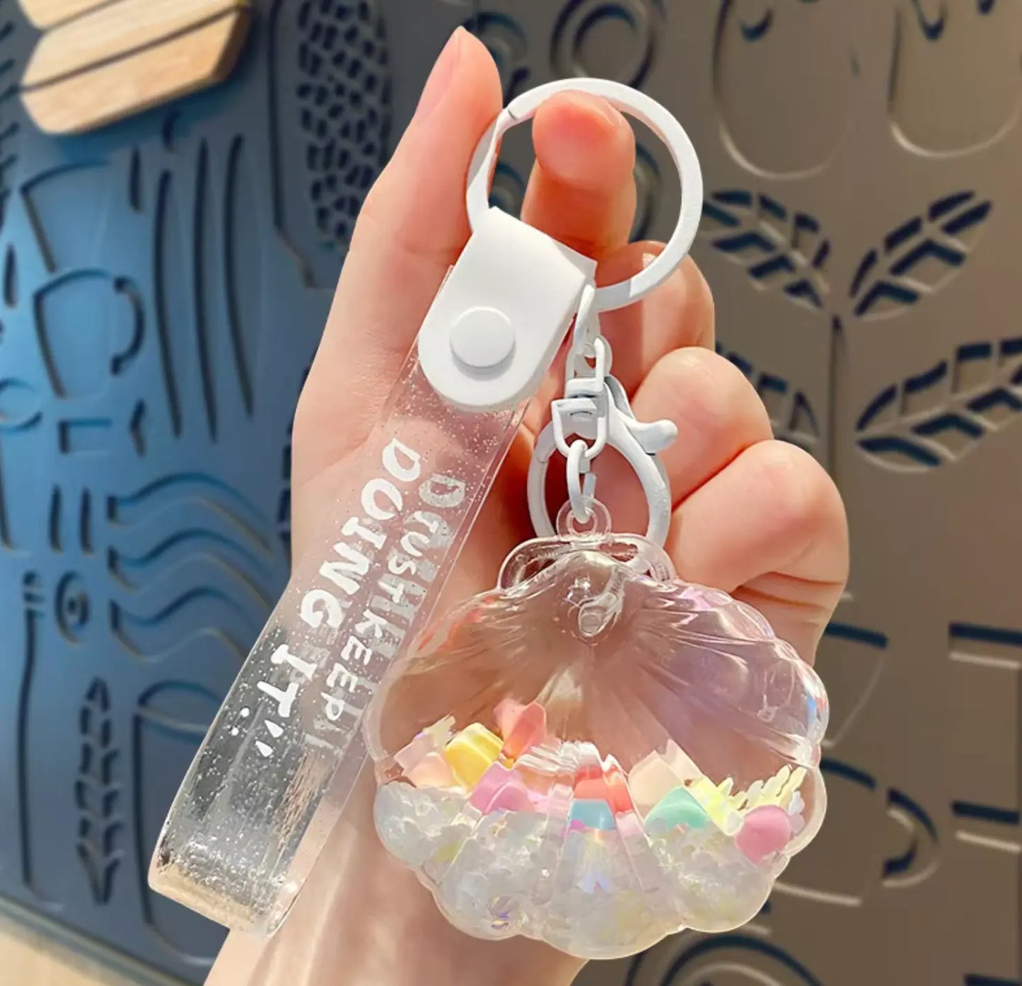 Kawaii Girl Women Bag Pendant Car Keychains and Sea Shell