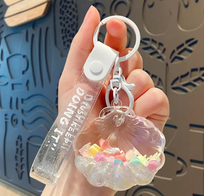 Kawaii Girl Women Bag Pendant Car Keychains and Sea Shell