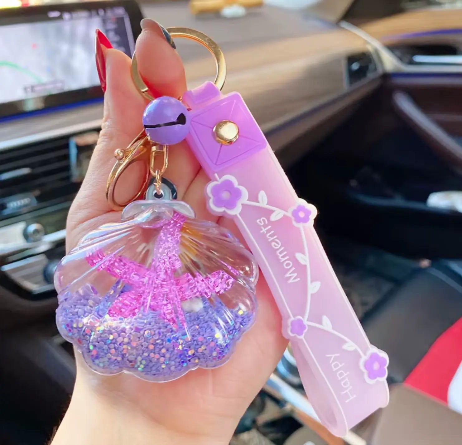 Kawaii Girl Women Bag Pendant Car Keychains and Sea Shell