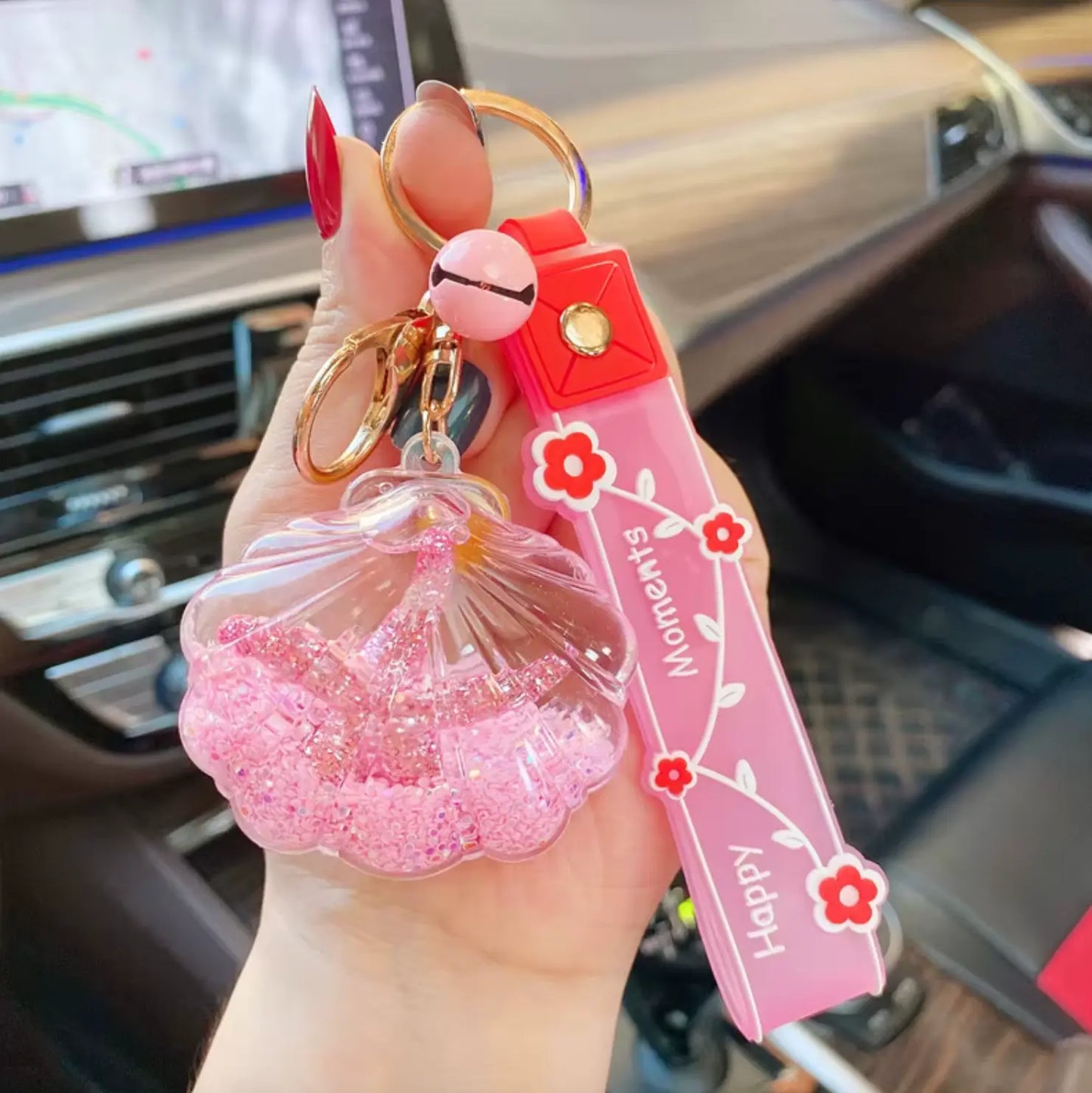 Kawaii Girl Women Bag Pendant Car Keychains and Sea Shell