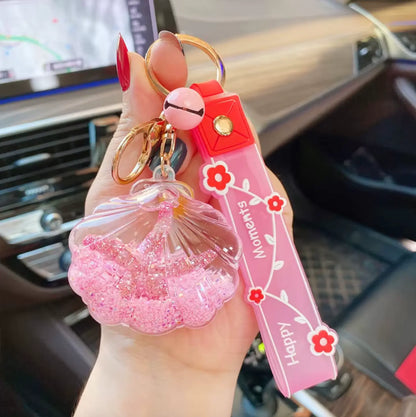 Kawaii Girl Women Bag Pendant Car Keychains and Sea Shell