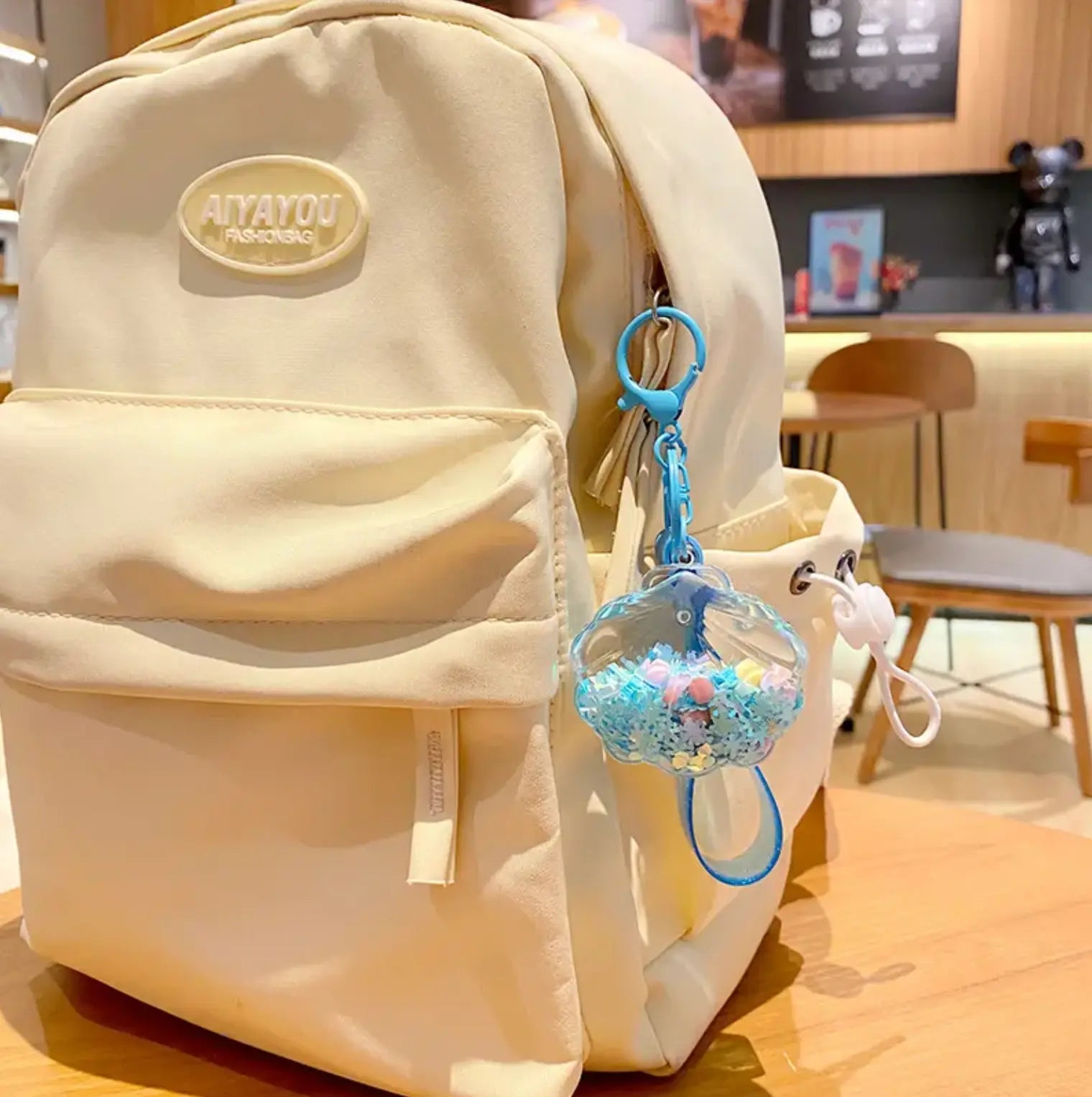 Kawaii Girl Women Bag Pendant Car Keychains and Sea Shell