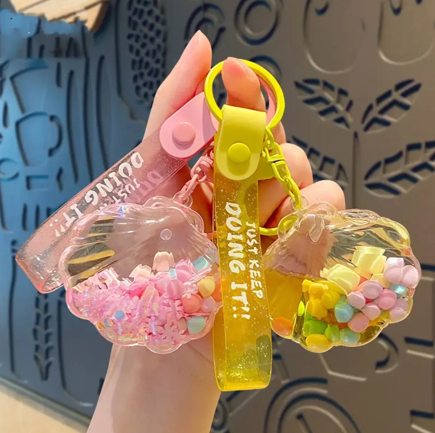 Kawaii Girl Women Bag Pendant Car Keychains and Sea Shell