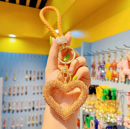 New Rhinestones Heart Keychains Pendant Accessories Cute Diamond Bling