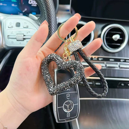 New Rhinestones Heart Keychains Pendant Accessories Cute Diamond Bling