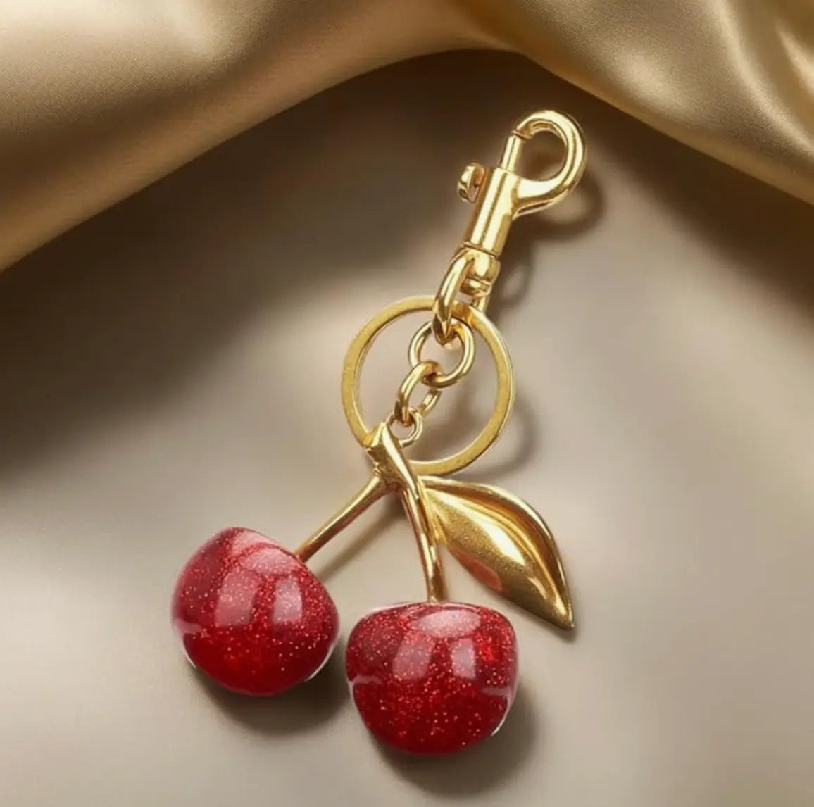 Sweet Red Cherry handbag charm Keychains Cherry Bag Charm Cute Cherry Charm Pendant for Handbag