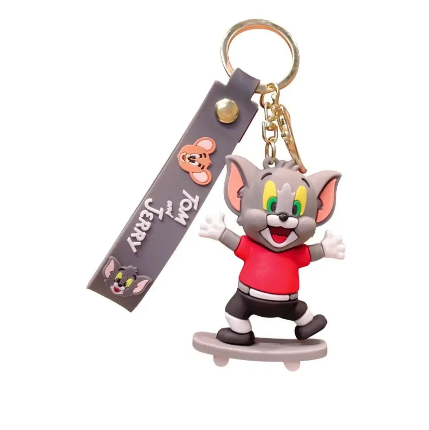 Cat and Mouse Skateboard Keychains Metal Alloy Light Pendant Car Bag Accessories
