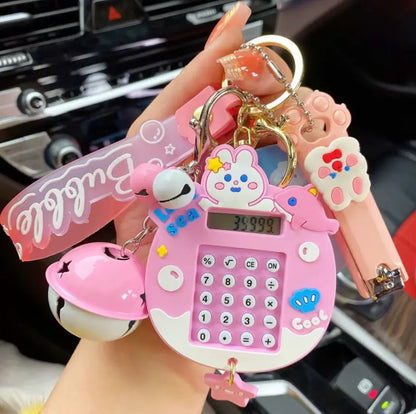 Lilangda Cute Cartoon Maze Doll Keychains Exquisite Backpack Rabbit Calculator