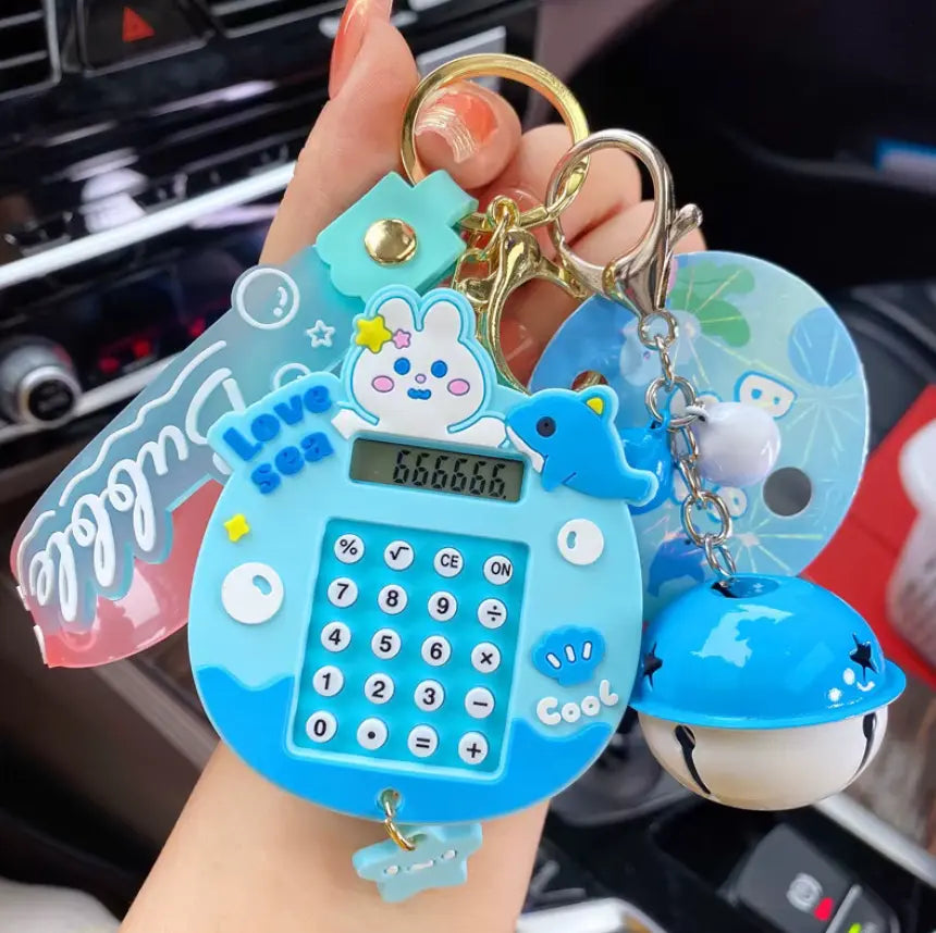 Lilangda Cute Cartoon Maze Doll Keychains Exquisite Backpack Rabbit Calculator