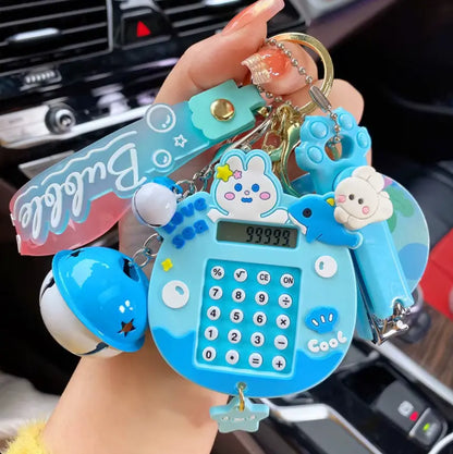 Lilangda Cute Cartoon Maze Doll Keychains Exquisite Backpack Rabbit Calculator