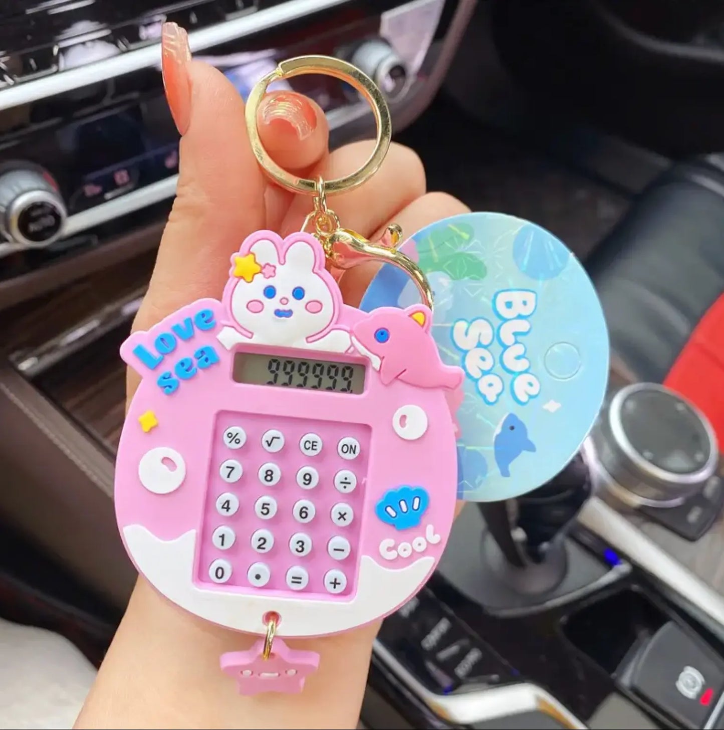 Lilangda Cute Cartoon Maze Doll Keychains Exquisite Backpack Rabbit Calculator