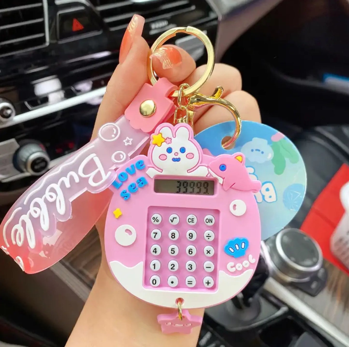 Lilangda Cute Cartoon Maze Doll Keychains Exquisite Backpack Rabbit Calculator