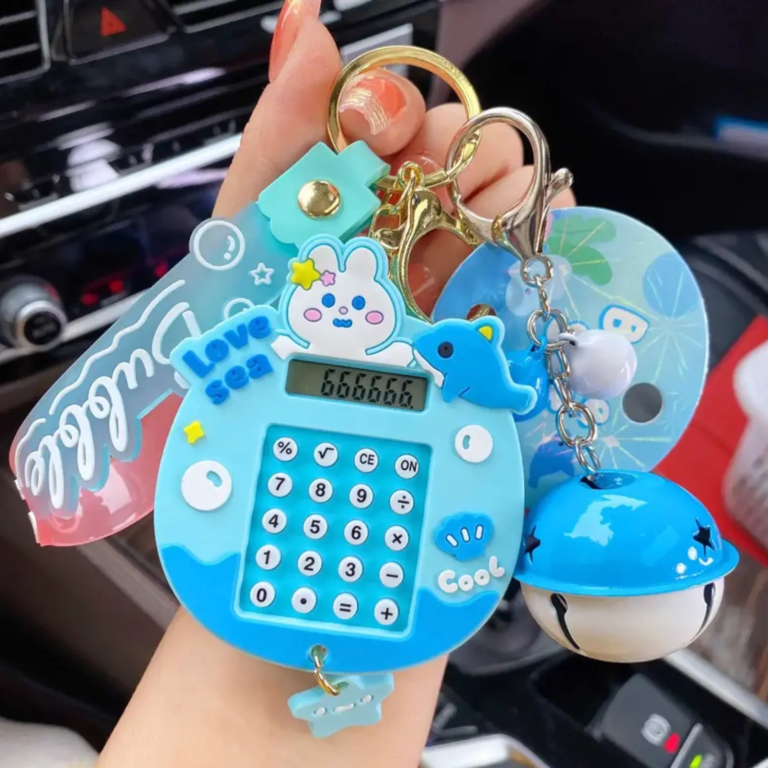 Lilangda Cute Cartoon Maze Doll Keychains Exquisite Backpack Rabbit Calculator