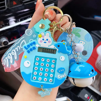 Lilangda Cute Cartoon Maze Doll Keychains Exquisite Backpack Rabbit Calculator