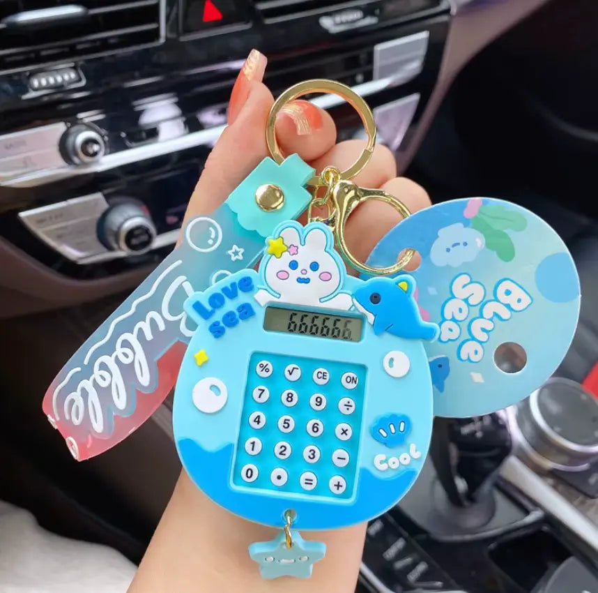 Lilangda Cute Cartoon Maze Doll Keychains Exquisite Backpack Rabbit Calculator