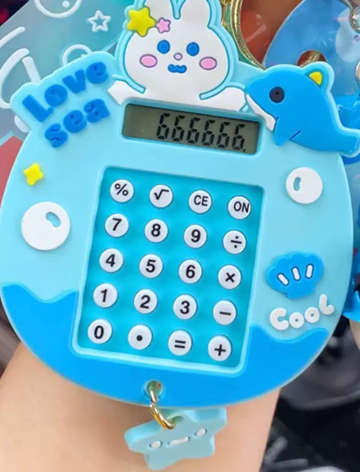 Lilangda Cute Cartoon Maze Doll Keychains Exquisite Backpack Rabbit Calculator