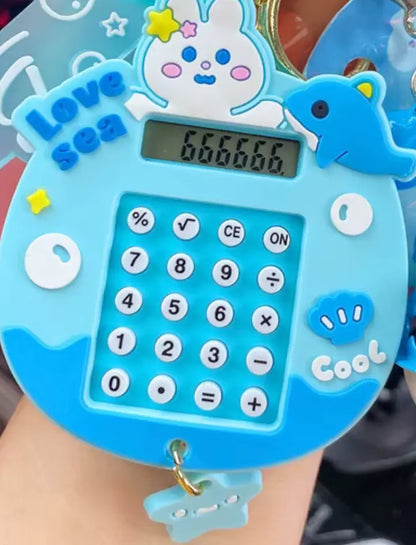 Lilangda Cute Cartoon Maze Doll Keychains Exquisite Backpack Rabbit Calculator