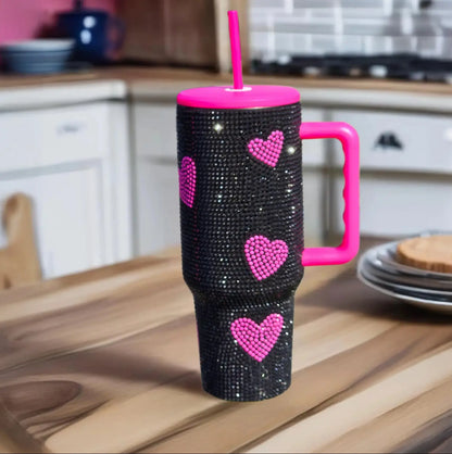 New Design Stainless Steel Crystal Sparkle Tumbler – Vibrant Colors & Rhinestone Crystal Sparkle