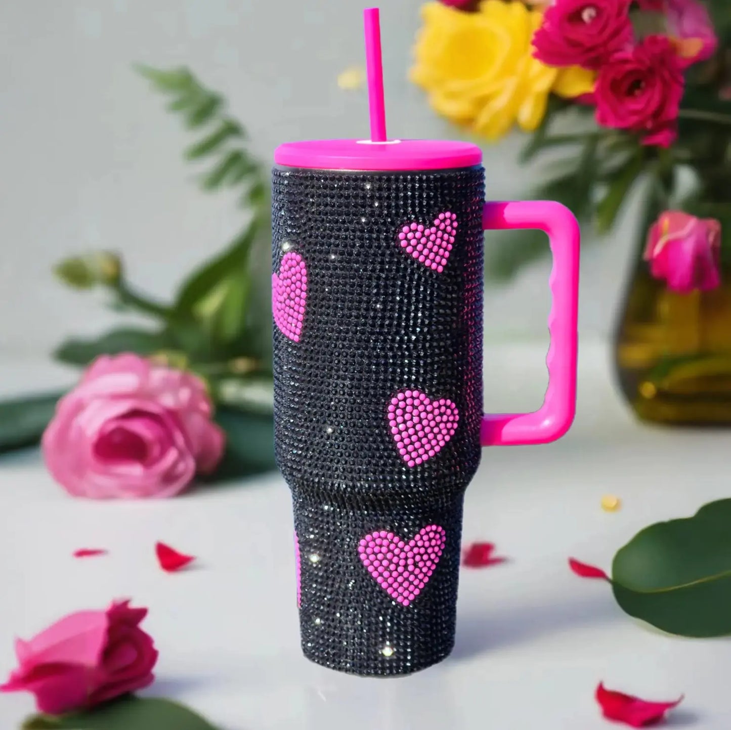 New Design Stainless Steel Crystal Sparkle Tumbler – Vibrant Colors & Rhinestone Crystal Sparkle