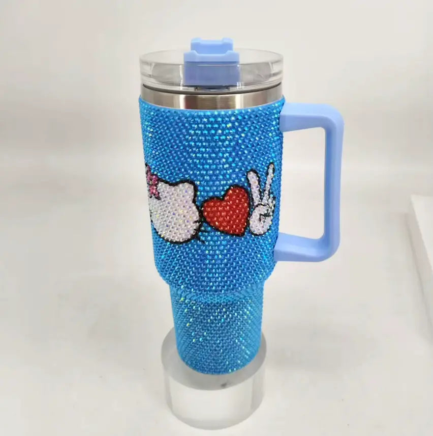New Design Stainless Steel Crystal Sparkle Tumbler – Vibrant Colors & Rhinestone Crystal Sparkle