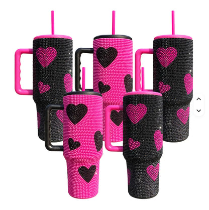 New Design Stainless Steel Crystal Sparkle Tumbler – Vibrant Colors & Rhinestone Crystal Sparkle