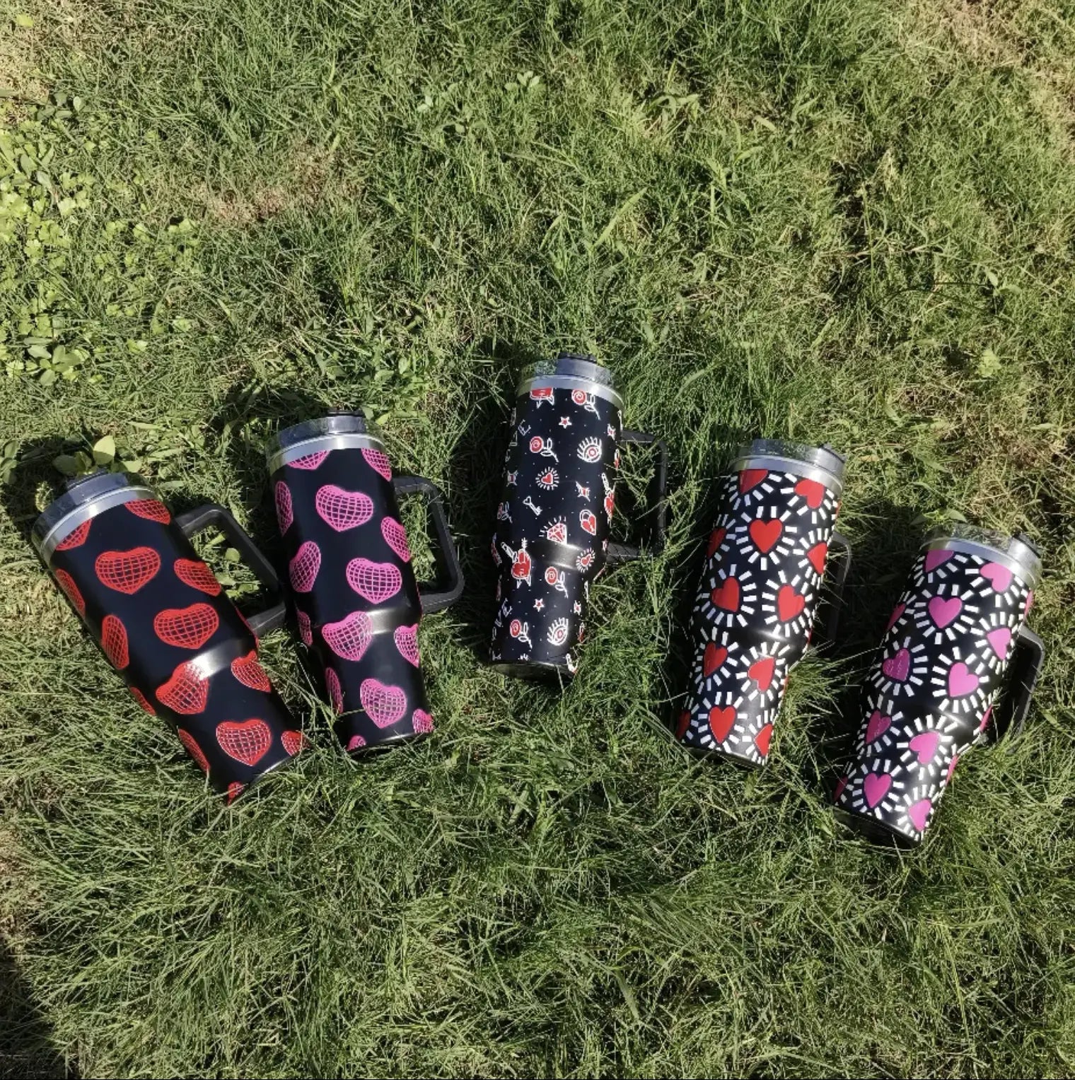 New 40 oz Tumbler with Handle and Straw, Tumbler with Lid and Straw, Insulated Stainless Steel