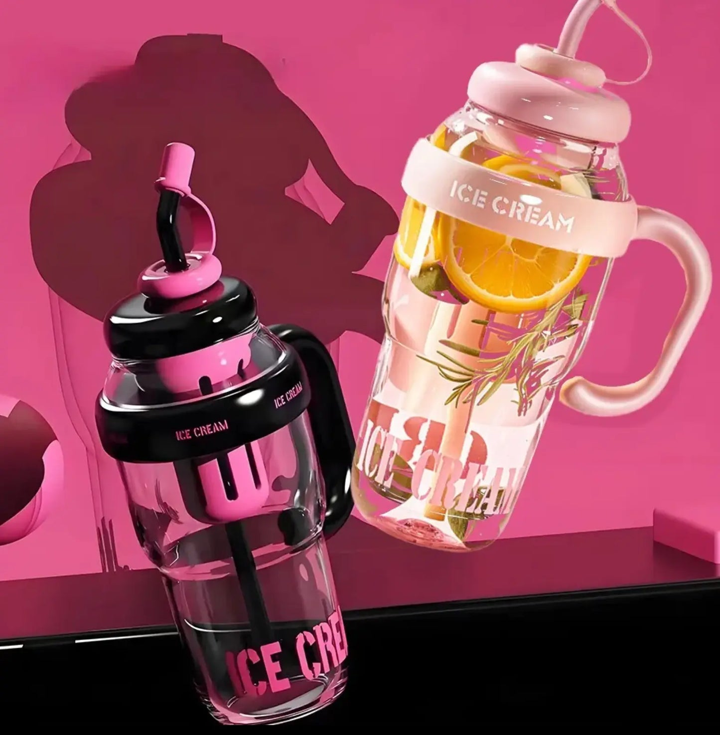 Ice Cream Tumbler Tumbler and Straw Tumbler Ice Cream 44oz Water Bottle With Straw and Tea Infuser