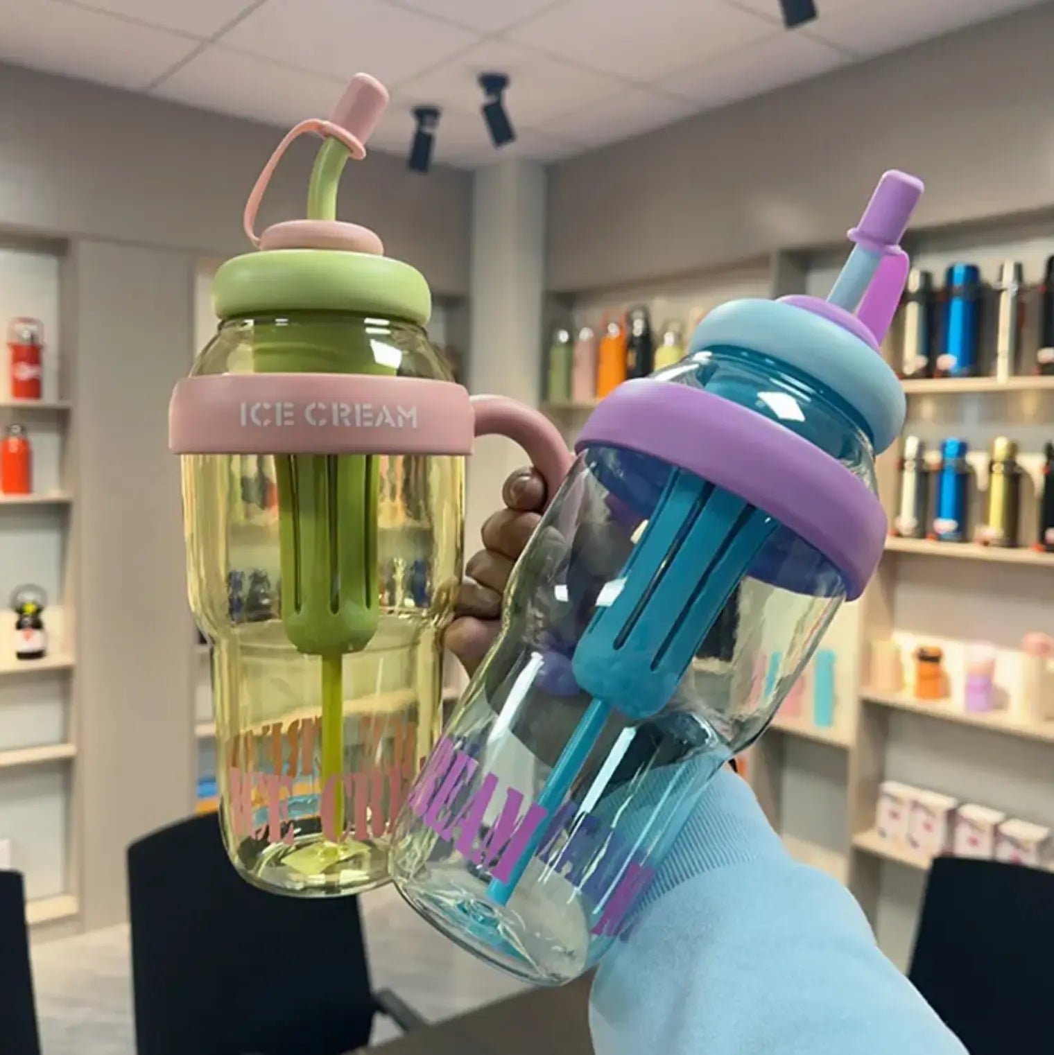 Ice Cream Tumbler Tumbler and Straw Tumbler Ice Cream 44oz Water Bottle With Straw and Tea Infuser