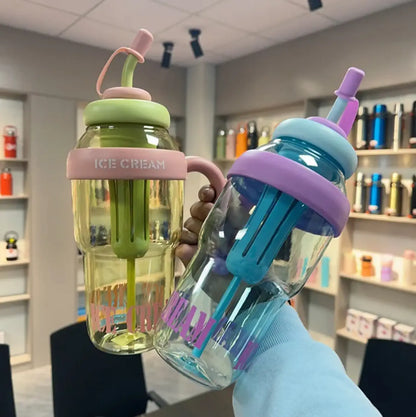 Ice Cream Tumbler Tumbler and Straw Tumbler Ice Cream 44oz Water Bottle With Straw and Tea Infuser